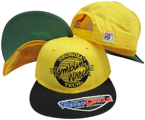 Georgia Tech Yellow Jackets Ramblin' Wrec Cirlce Snapback Adjustable Snap Back Hat/Cap