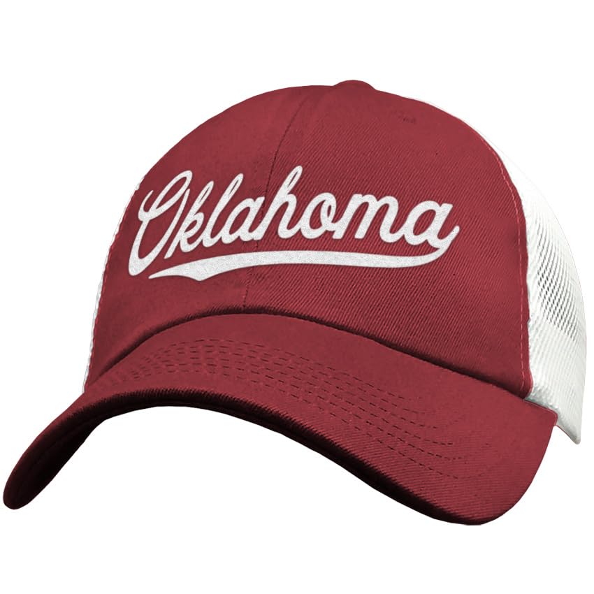 Oklahoma Hat for Men & Women - State University College Football Sports Style Trucker Hat - OK USA