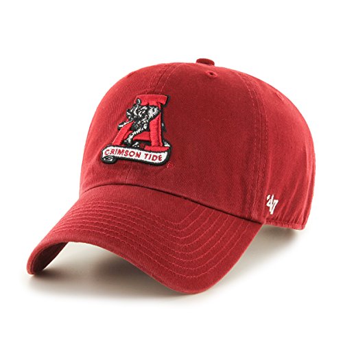 NCAA Alabama Crimson Tide Clean Up Adjustable Hat, One Size, Razor Red