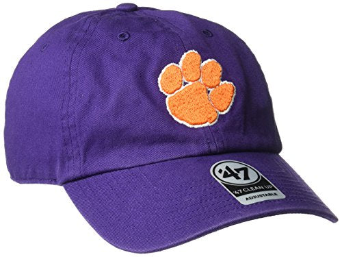 NCAA Clemson Tigers '47 Brand Clean Up Adjustable Hat, Purple, One Size