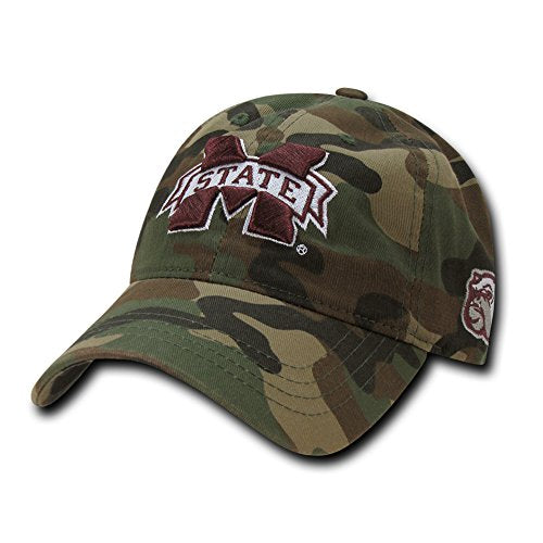 W Republic NCAA Mississippi State Bulldogs Relaxed Camo Cap, One Size, Woodland Camo