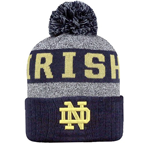 Top of the World NCAA Arctic Striped Cuffed Knit Pom Beanie Hat-Notre Dame Fighting Irish