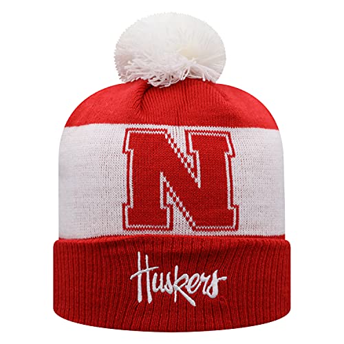 Top of the World NCAA Team Color-Gametime-Cuffed Knit Skully Beanie Hat-Nebraska Cornhuskers-One Size Fits Most