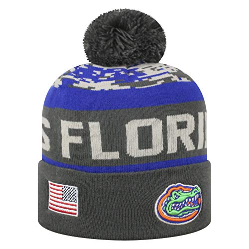 Top of the World NCAA-Salute to USA Military-Cuffed Knit Pom Beanie Hat-Florida Gators