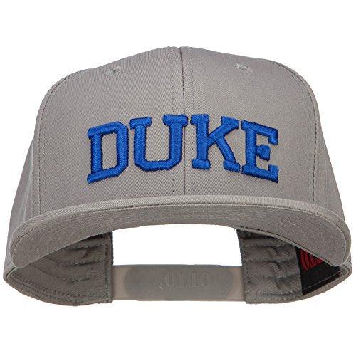 3D Duke Embroidered Flat Bill Cotton Snapback - Grey OSFM - Campus Hats
