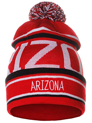 American Cities Arizona Over Sized City Letters Pom Pom Knit Hat Cap Beanie