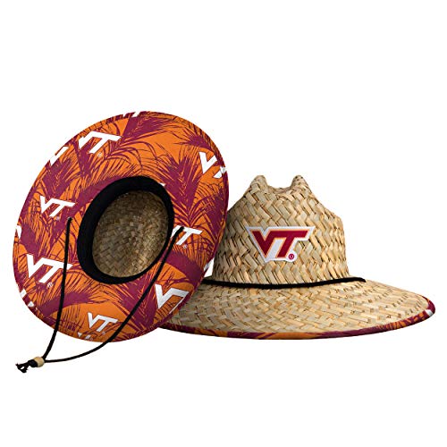 FOCO unisex adult Ncaa College Team Logo Floral Sun Straw Hat, Team Logo, One Size US