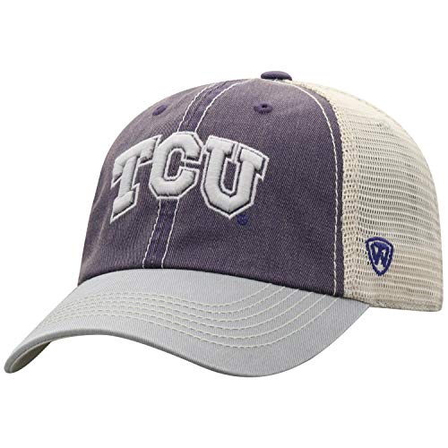 Top of the World Tcu Horned Frogs Men's Relaxed Fit Adjustable Mesh Offroad Hat Team Color Icon, Adjustable
