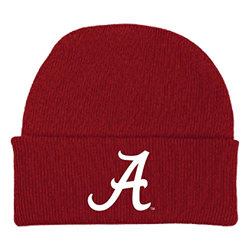 Two Feet Ahead Alabama Crimson Tide Team Baby Hat for Boys and Girls-Softly Knitted Infant Baby Beanie (Alabama Crimson Tide Team Color)