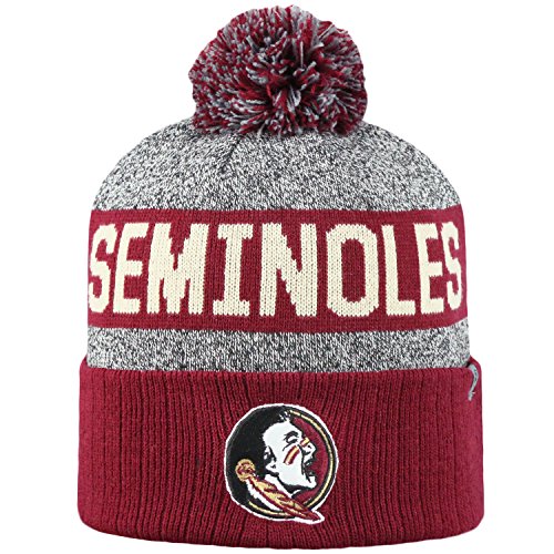 Top of the World NCAA Arctic Striped Cuffed Knit Pom Beanie Hat-Florida State-One Size Fits Most