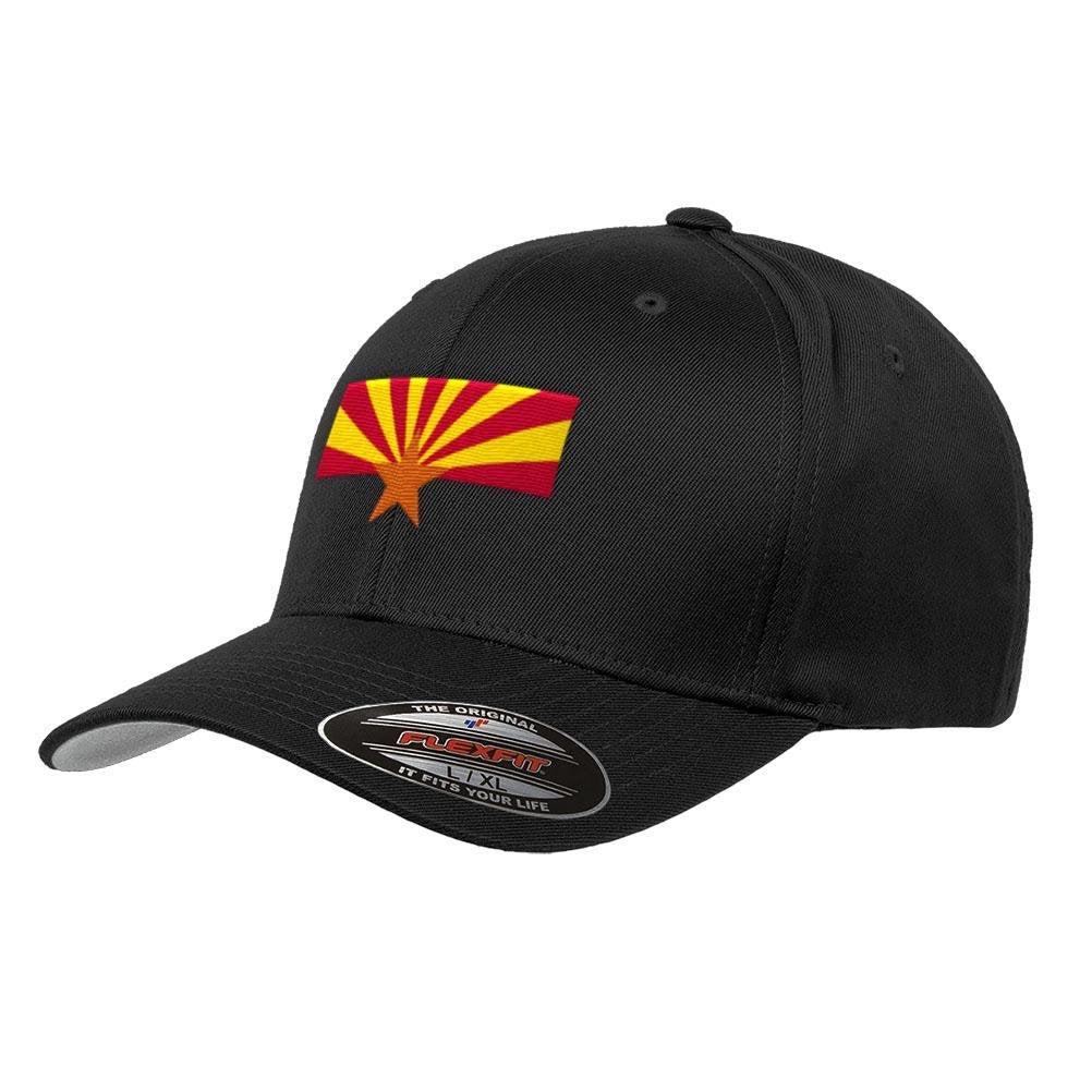Official Arizona State Flag Hat Flexfit Premium Classic Yupoong Wooly Combed Hat 6277 - L/XL/Black