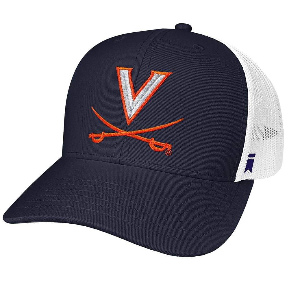 Campus Lab Official University of Virginia Team Logo Adjustable Snapback Trucker Hat - Unisex for Men and Women Navy