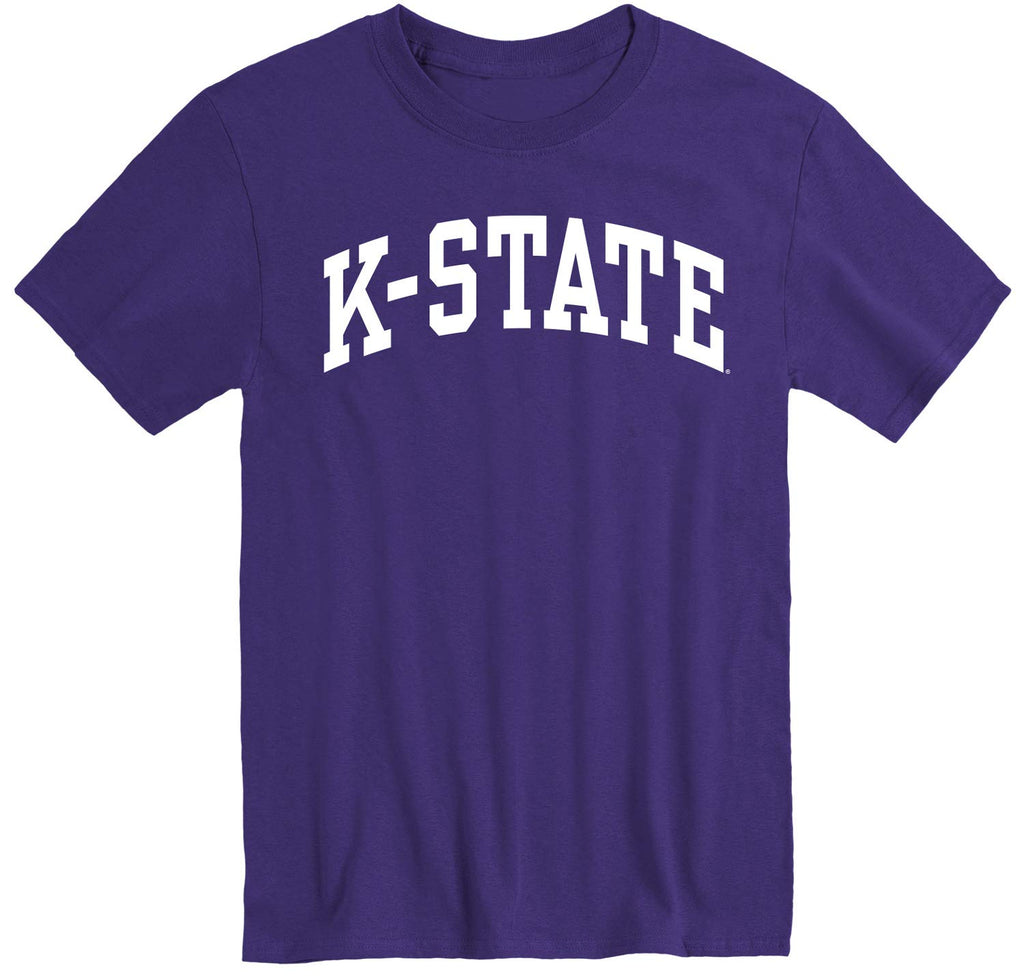 Barnesmith Kansas State University K-State Wildcats Short Sleeve Adult Unisex T-Shirt, Classic, Purple, Large