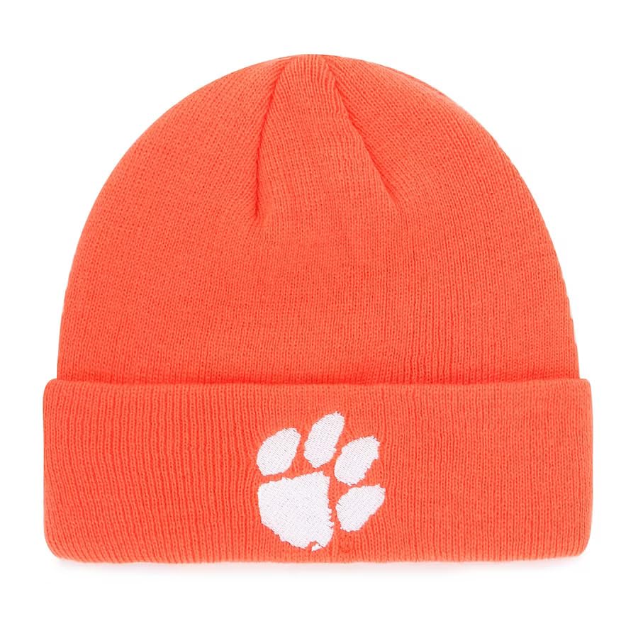 Zephyr ZHATS Clemson Tigers Orange Paw POP Cuff Beanie Hat - NCAA Cuffed Winter Knit Toque Cap