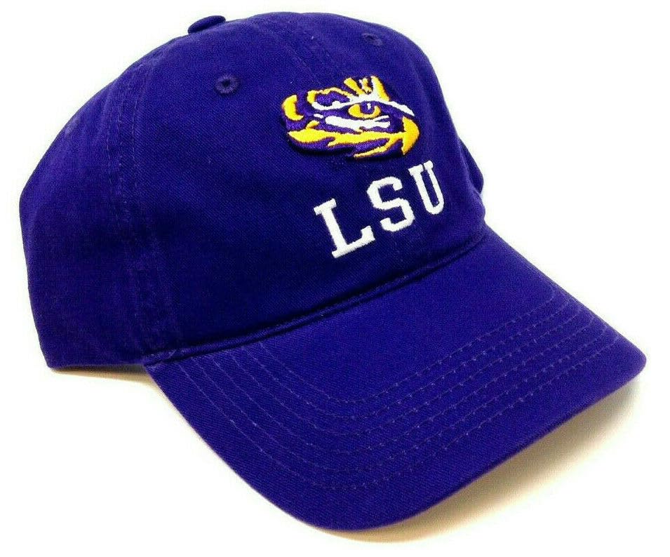 Cleanup LSU Louisiana State Tigers Mascot Logo Solid Purple Curved Bill Adjustable Slouch Hat