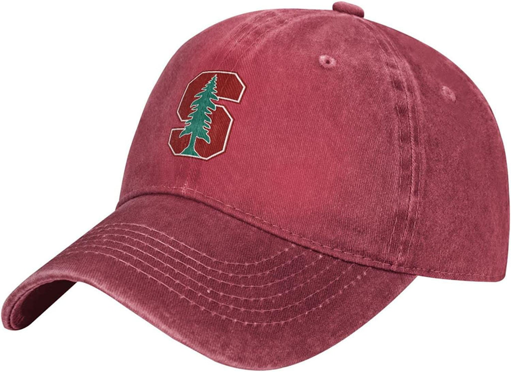 NOFAUS Stanford University Hat Adjustable Washed Classic Vintage Retro Cotton Denim Baseball Cap for Men Women