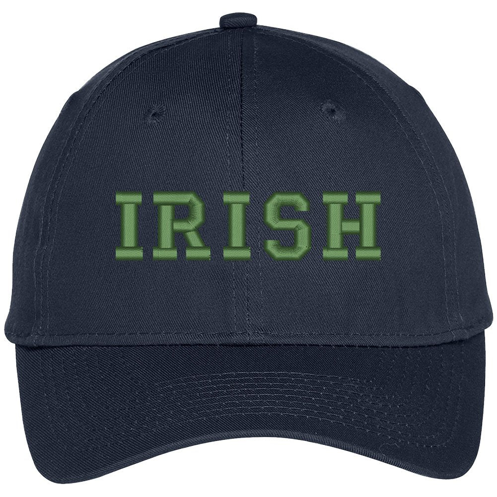 Trendy Apparel Shop Irish College Font Embroidered Baseball Cap - Navy