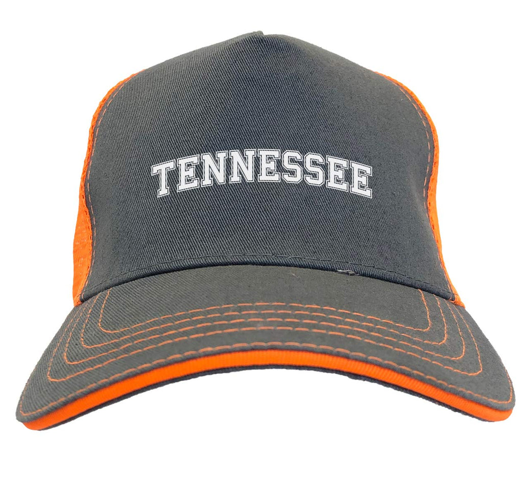 Tennessee - State University Sports Twill Soft Mesh Trucker Hat (Charcoal/Neon Orange)