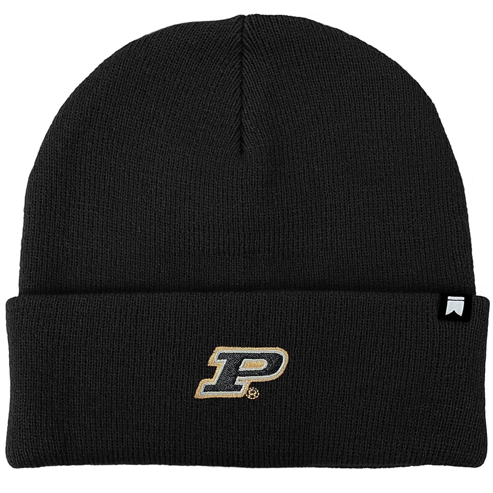 Campus Lab Official Purdue University Team Logo Knit Beanie - Unisex for Men and Women