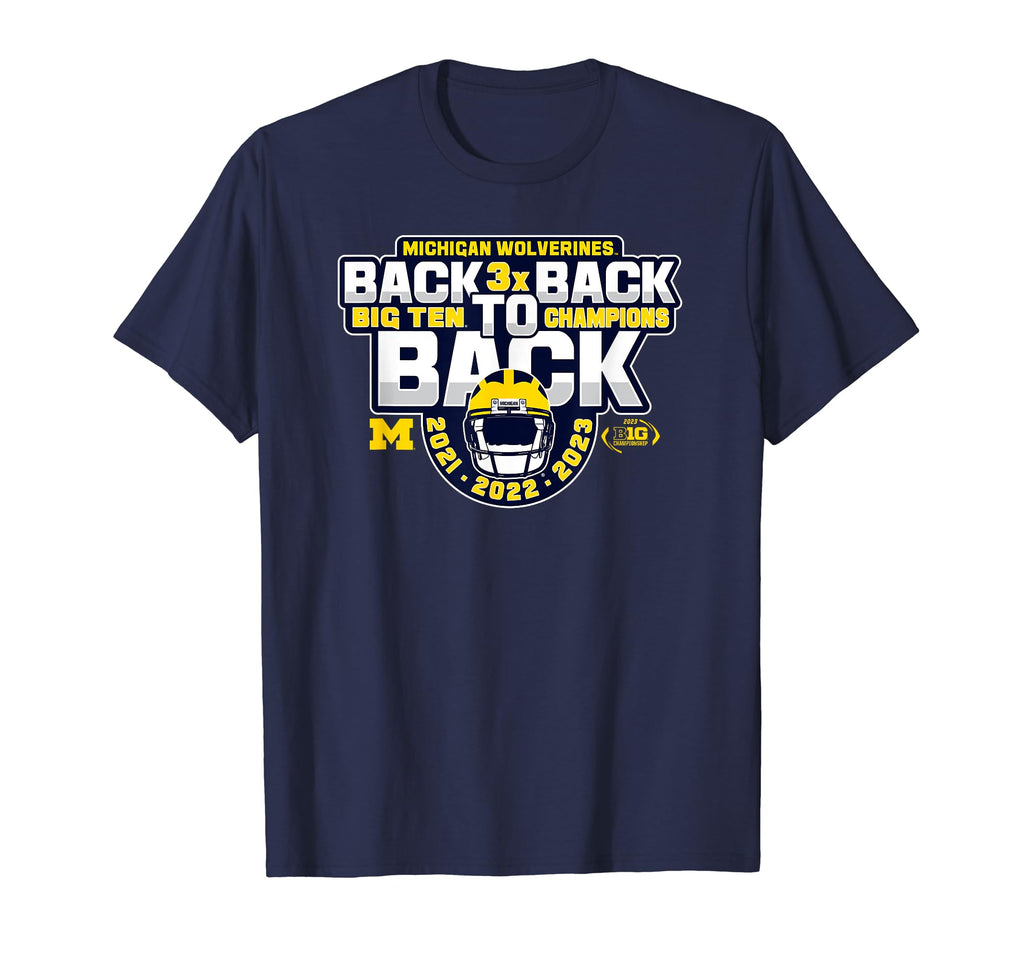 Michigan Wolverines Big Ten Champs 2023 Football Back3xBack T-Shirt