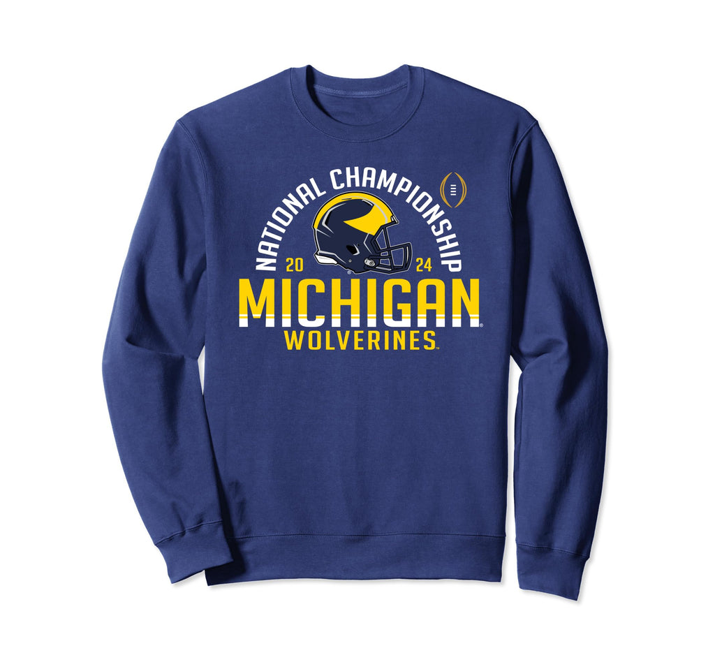 Michigan Wolverines 2024 CFP National Championship Arch Navy Sweatshirt