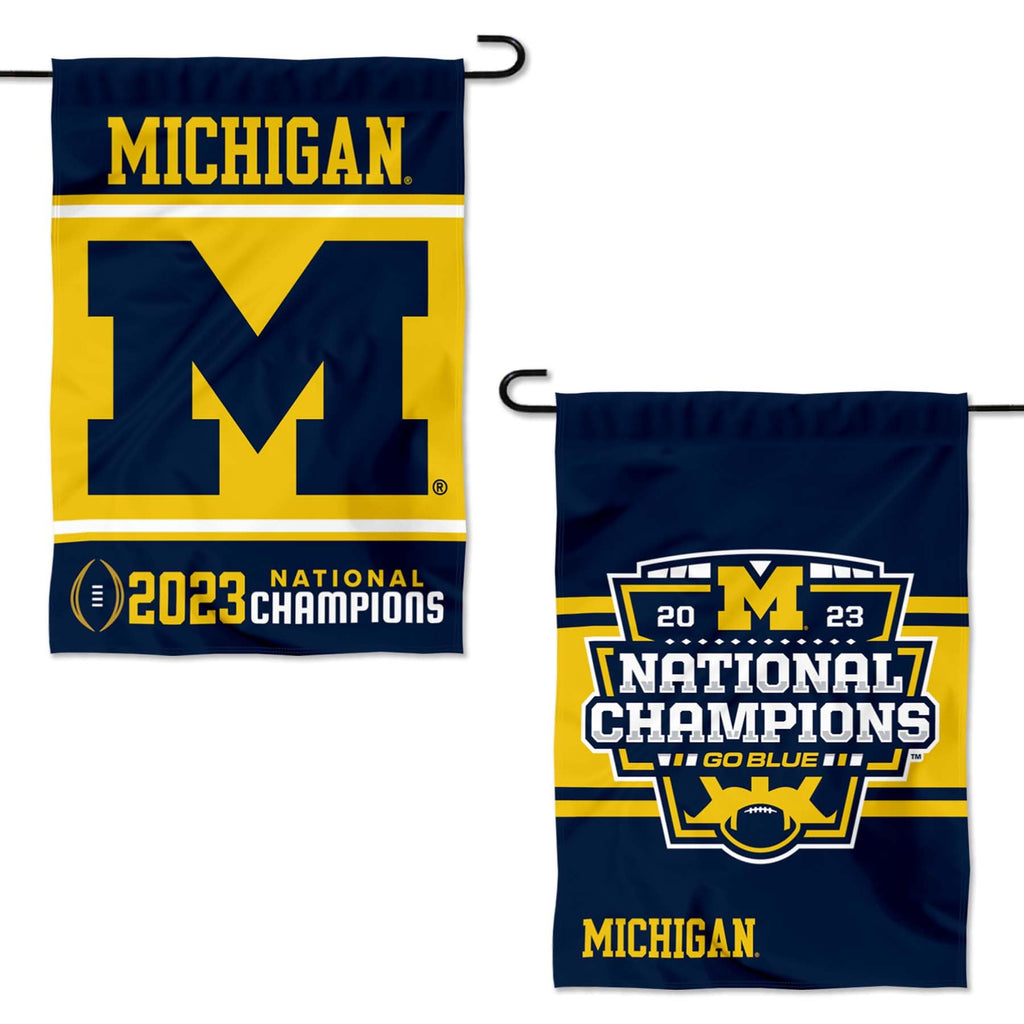 Michigan Team University Wolverines 2023 Football National Champs Double Sided Garden Banner Flag