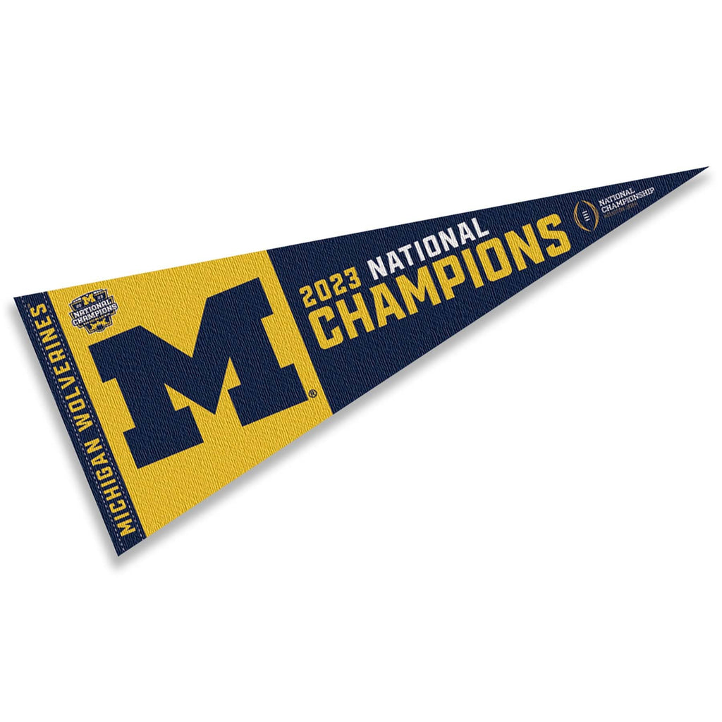 Michigan Team University Wolverines Pennant 2023 National Champions Banner