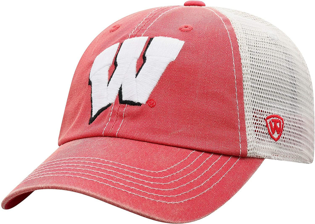 Collegiate Hats - Fitted Caps Adjustable Hats and Snapbacks Available (Adjustable Hat, Wisconsin Vintage)