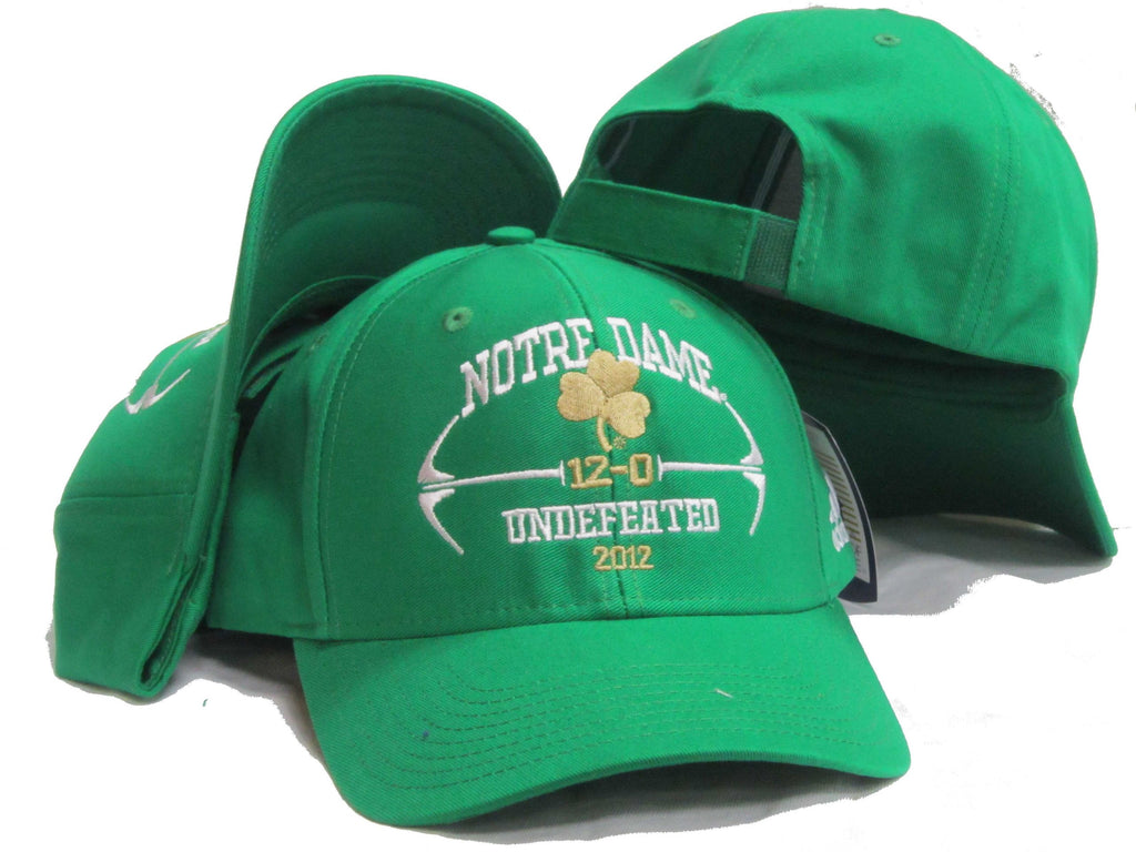 OSFA Green Structured w/Adjustable Strap - Notre Dame Fighting Irish 12-0 Undefeated Season 2012 BCS National Championship T-Shirt Hook Hat/Cap