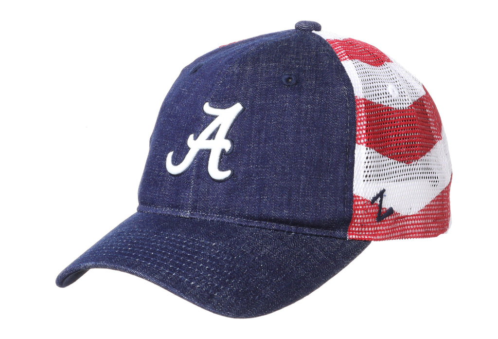 Alabama Crimson Tide Red White and Blue Anthem University Flag Hat