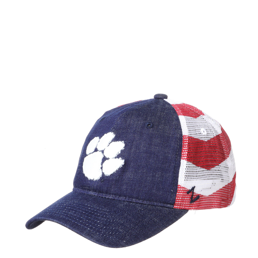Clemson Tigers Red White and Blue Flag Anthem University Hat - Campus Hats