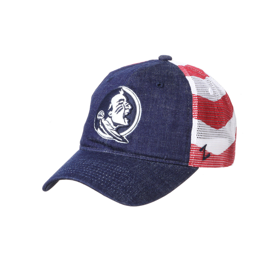 Florida State Seminoles FSU Red White and Blue Anthem American Flag Hat - Campus Hats